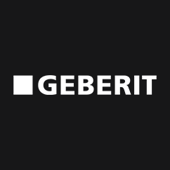 Geberit markasının beyaz logosu