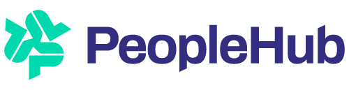 PeopleHub logosu, turkuaz pervane simgesi ve lacivert yazısıyla